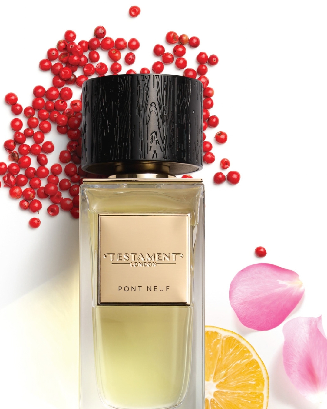 Flacone Testament Collection Pont Neuf con bacche rosse, agrumi e petali