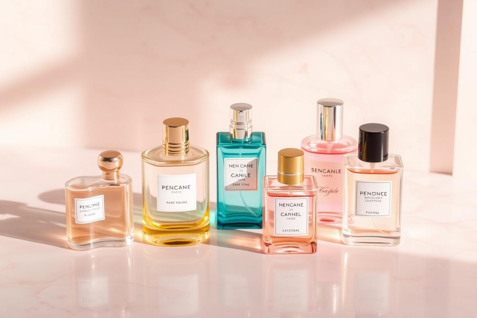 Primo piano di una boccetta di profumo