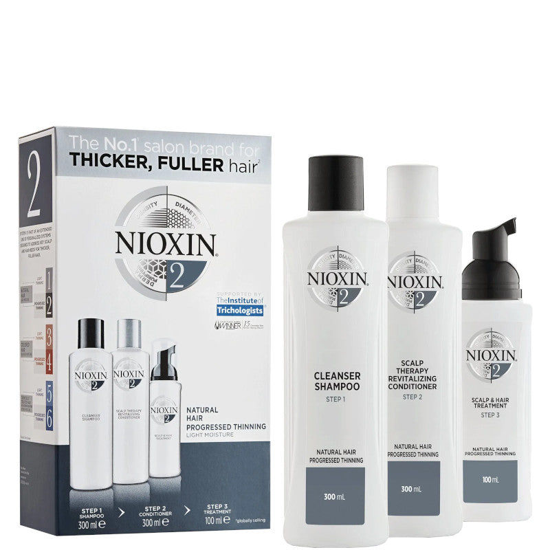 Nioxin Kit Sistema 2 - 300 ML Shampoo + 300 ML Balsamo + 100 ML Trattamento Specifico