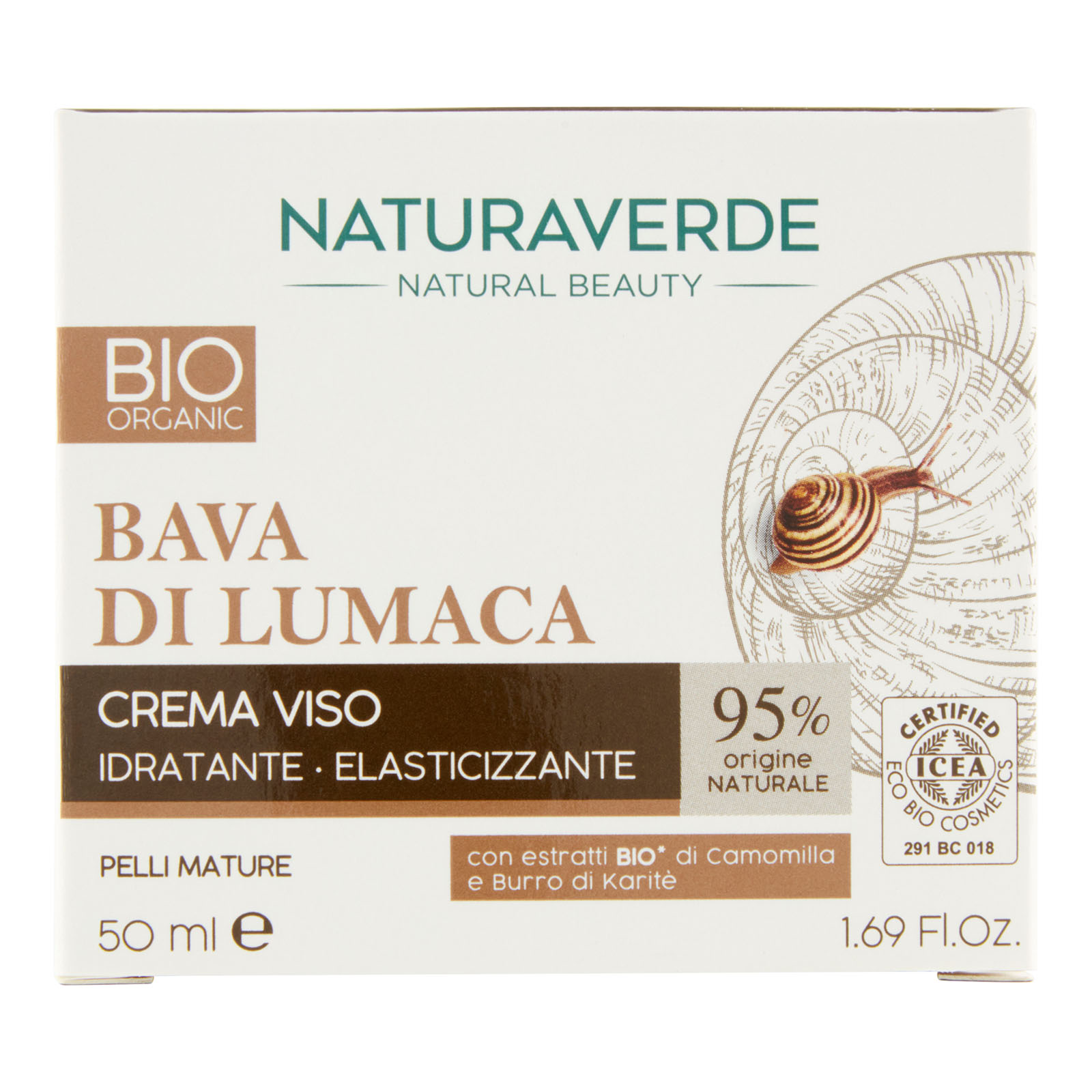 Natural Beauty Bio Bava Di Lumaca Crema Viso Idratante - Elasticizzante 50 ml