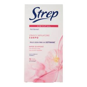 Crystal Strisce Depilatorie Corpo Trasparenti 20 Strisce + 4 Salviettine Post-epilazione