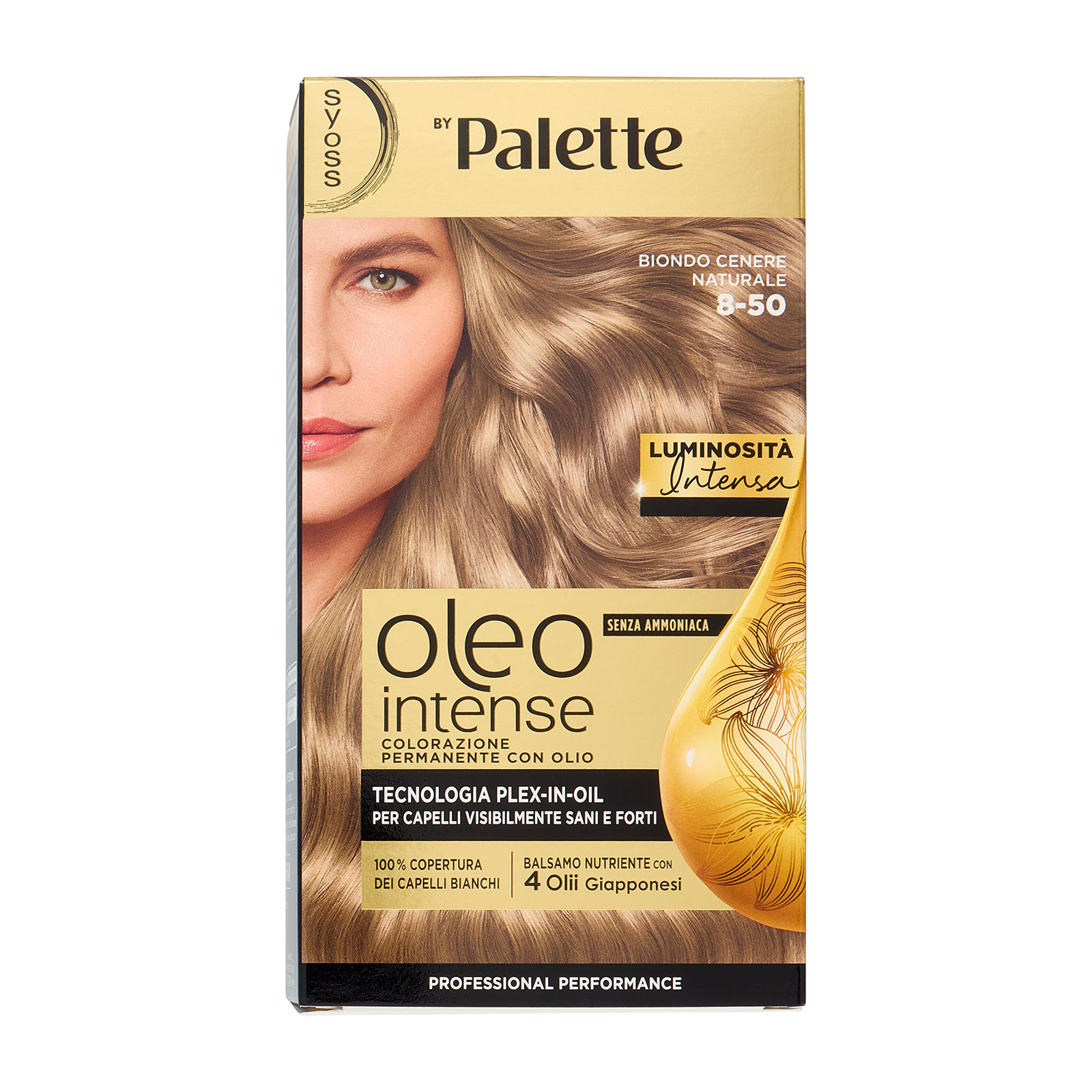 Oleo Intense Senza Ammoniaca Colorazione Permanente Con Olio Biondo Cenere Naturale 8-50