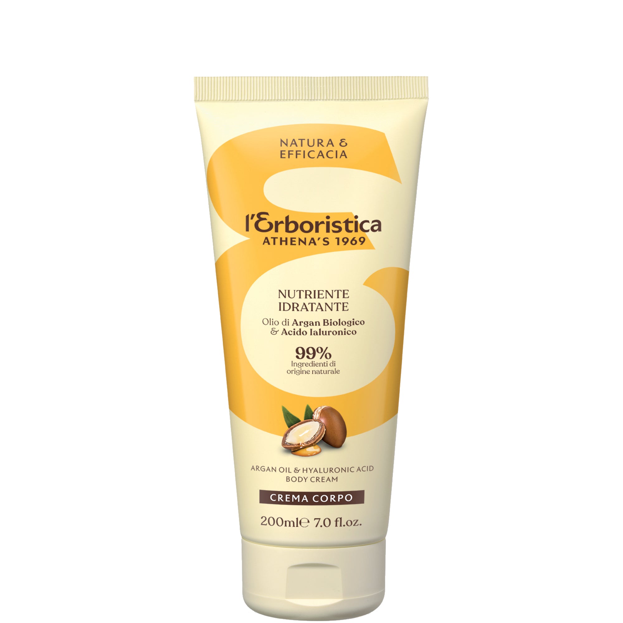 L'Erboristica Olio di Argan Biologico e Acido Ialuronico Crema Corpo - 200 ML