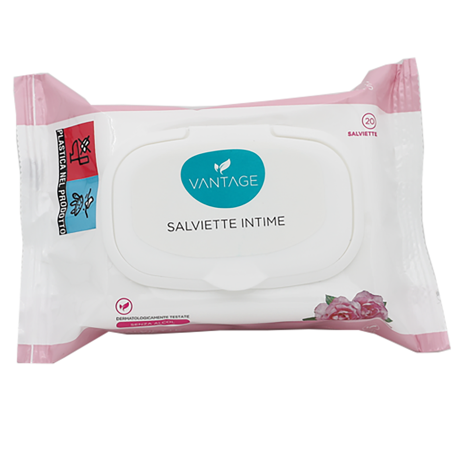 Salviette Intime Con Rosa Centifolia Igiene Delicata 20 Pz.