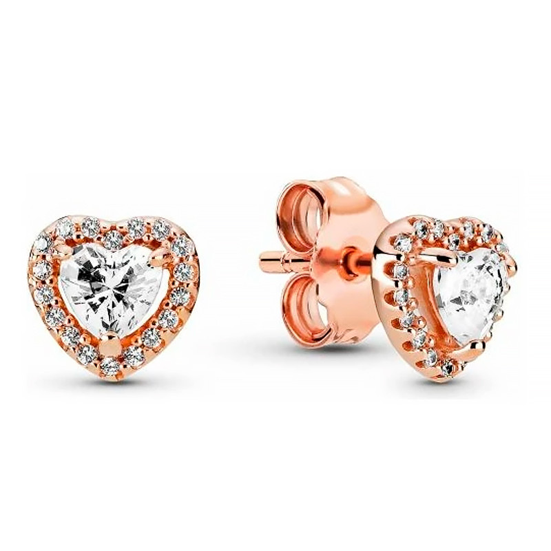 Pandora Orecchini Orecchini a bottone con cuore lucido in rilievo 288427C01