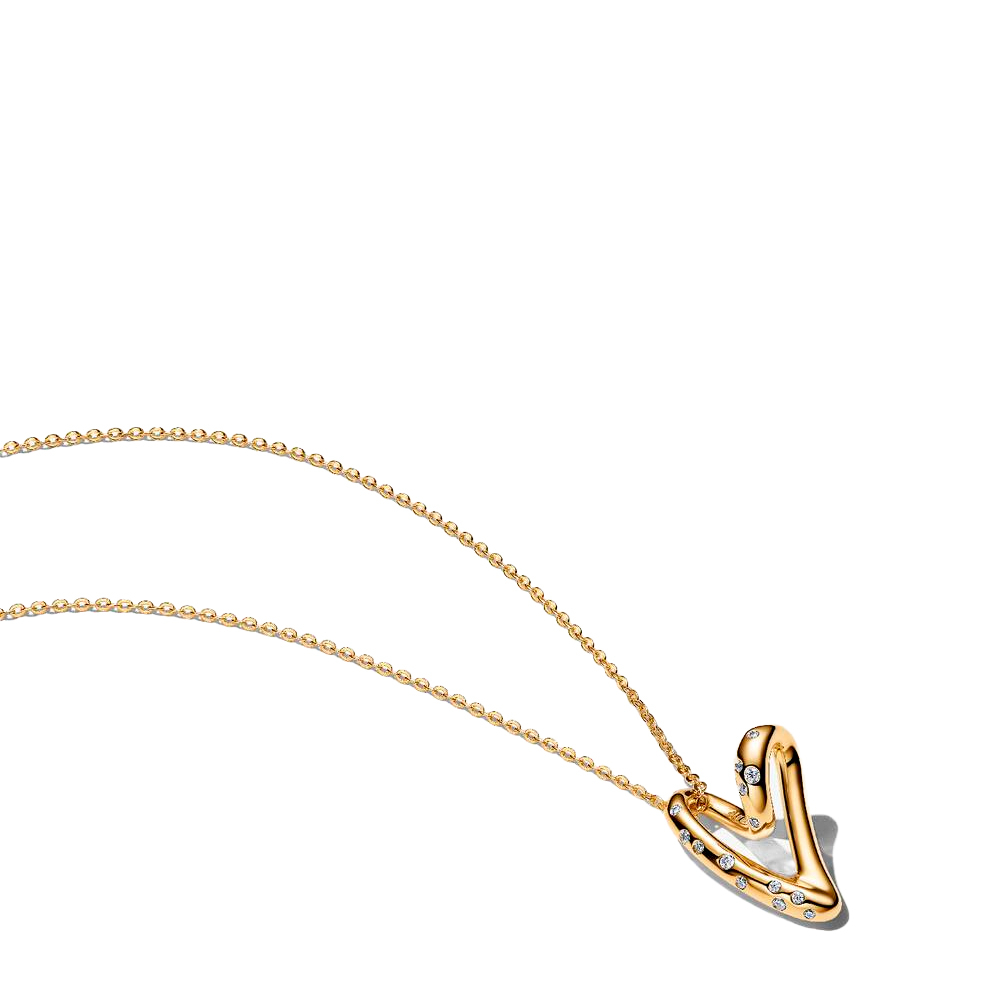 Pandora Collane Collana a forma di cuore in ceramica biologica con gemme incastonate 364669C01