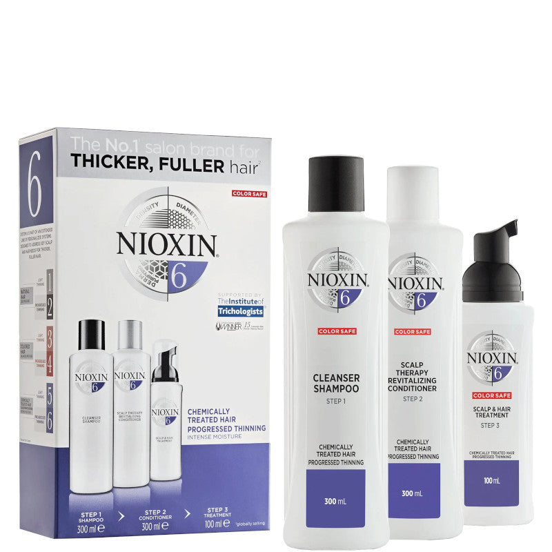 Nioxin Kit Sistema 6 - 300 ML Shampoo + 300 ML Balsamo + 100 ML Trattamento Specifico