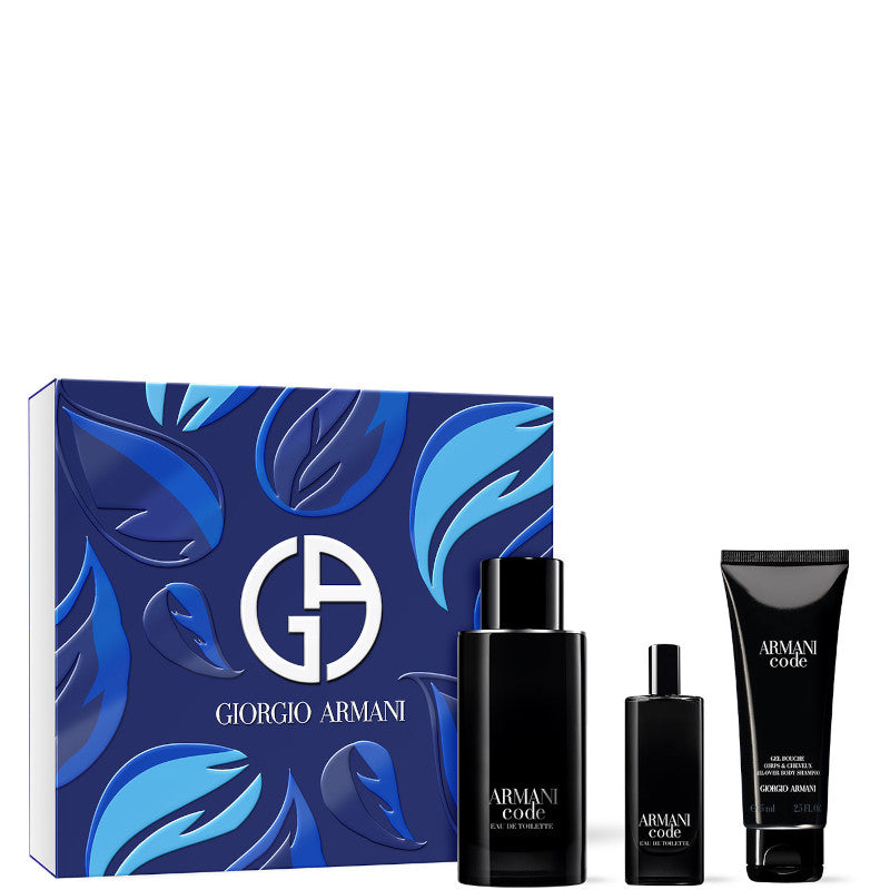 Armani Code Homme EDT Cofanetto - 125 ML Eau de Toilette + 15 ML travel size Eau de Toilette + 75 ML Shower Gel