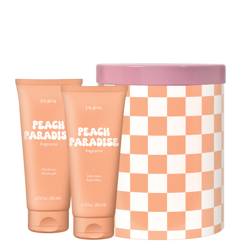 HAPPYBOX KIT 1 PEACH PARADISE 200 ML Latte Corpo + 200 ML Gel Doccia - 200 ML Latte Corpo + 200 ML Gel Doccia