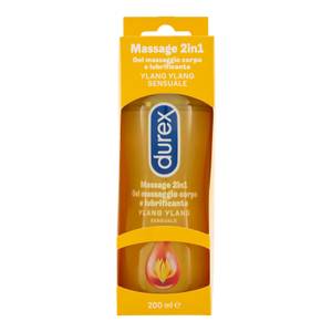 Massage 2 In 1, Gel Lubrificante Intimo A Base Acqua E Gel Per Massaggi, Con Ylang Ylang 200 ml