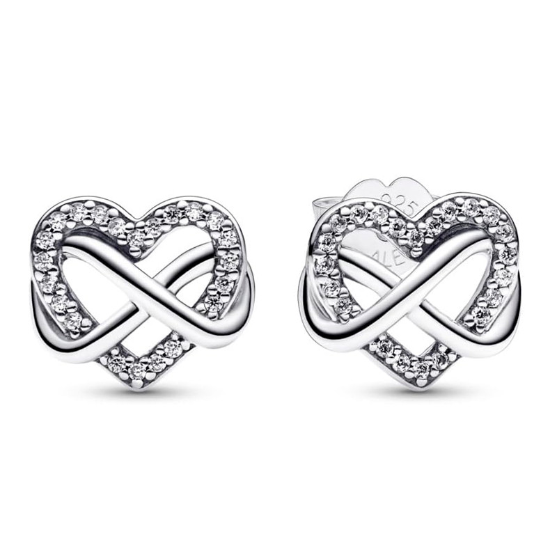 Pandora Orecchini Orecchini a bottone con cuore infinito lucido 292667C01