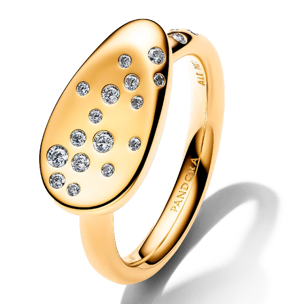 Pandora Anelli Anello a sigillo ovale medio con gemme incastonate 164707C01