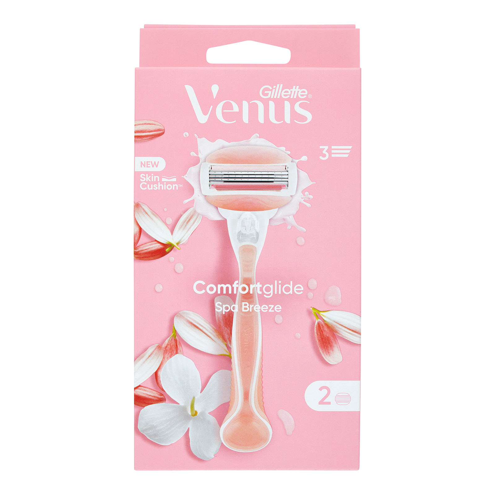 Venus Rasoio Donna Comfortglide Spa Breeze A 3 Lame, 1 Manico + 2 Lamette Donna