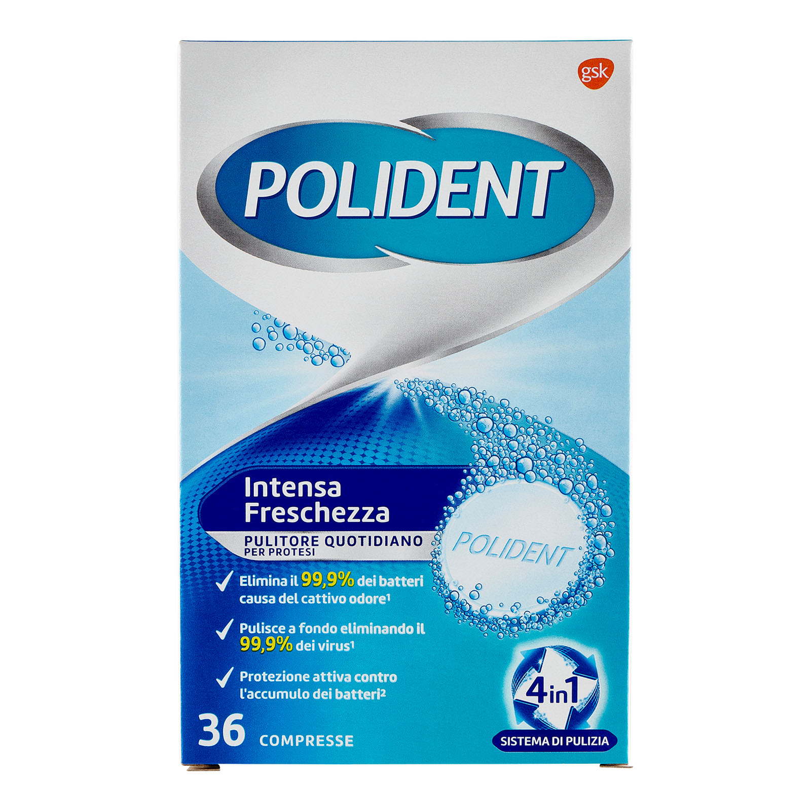 Pulitore Quotidiano Protesi Dentali Intensa Freschezza Confezione 36 Compresse