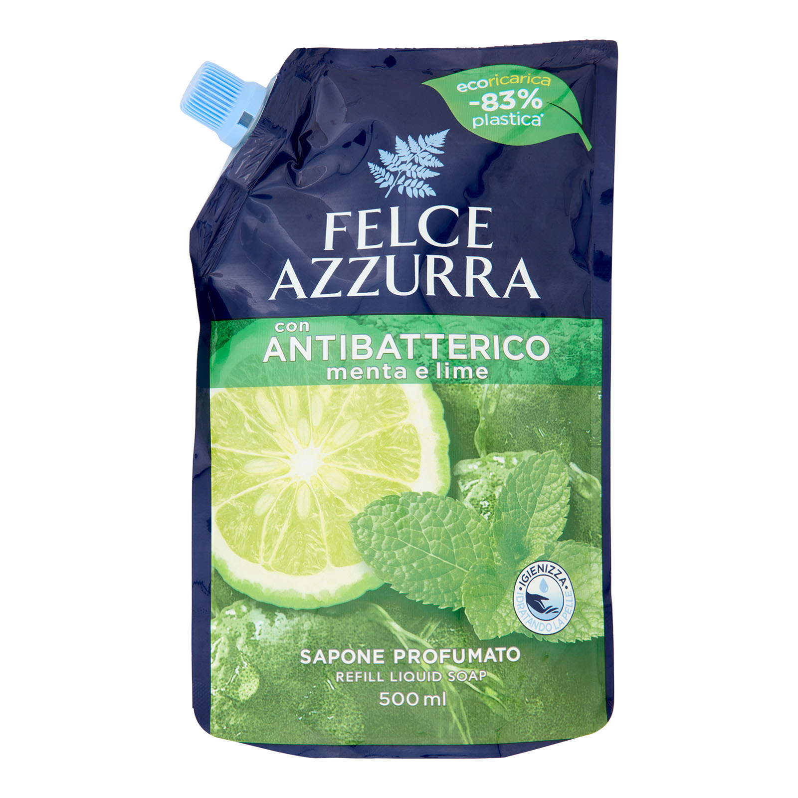 Sapone Profumato Con Antibatterico Menta E Lime - Ricarica 500 ml