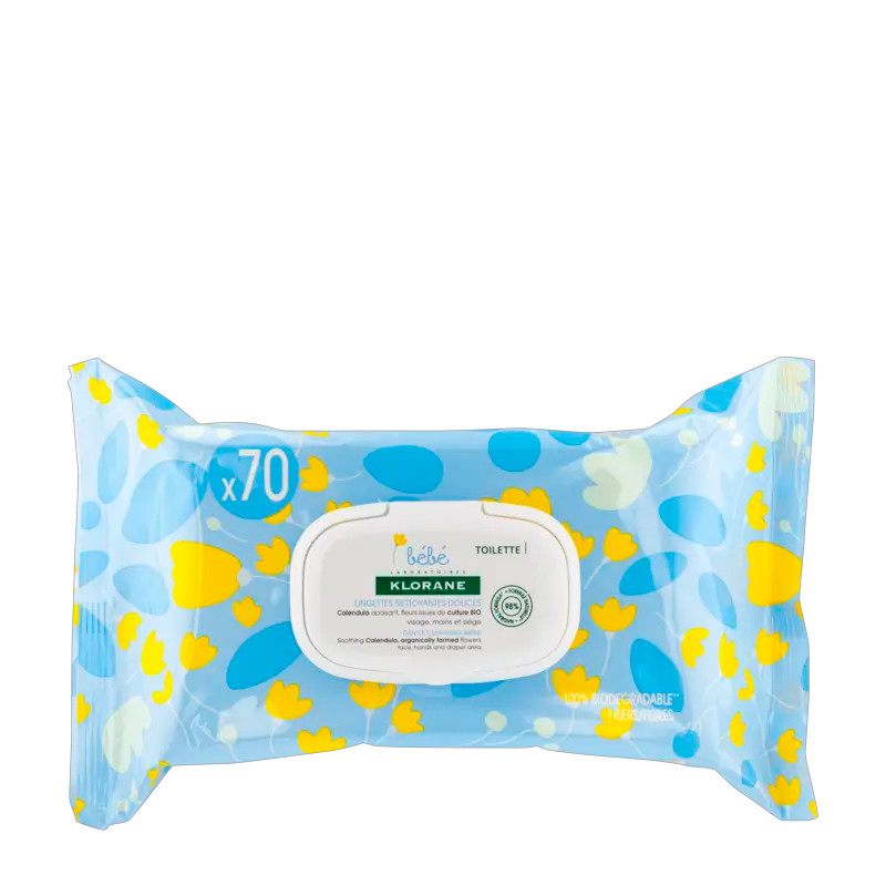 Klorane Línea de Baño Niños Lingettes Nettoyantes Douces Salviette morbide per il corpo