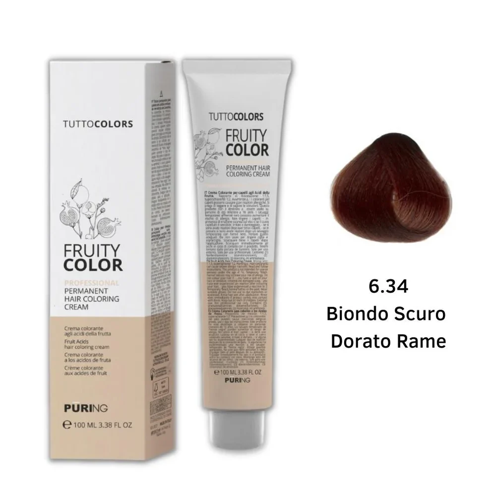 Puring - Fruity Color Tintura 6.34 Biondo scuro dorato rame