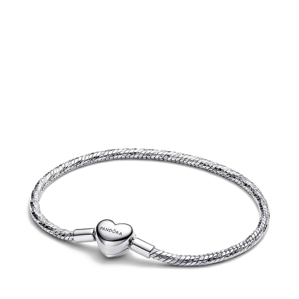 Pandora Bracciali Bracciale a catena a serpente con chiusura a cuore 594236C00