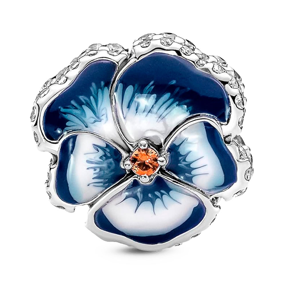 Pandora Charms CIONDOLO FIORE PASSANTE BLU 790777C02