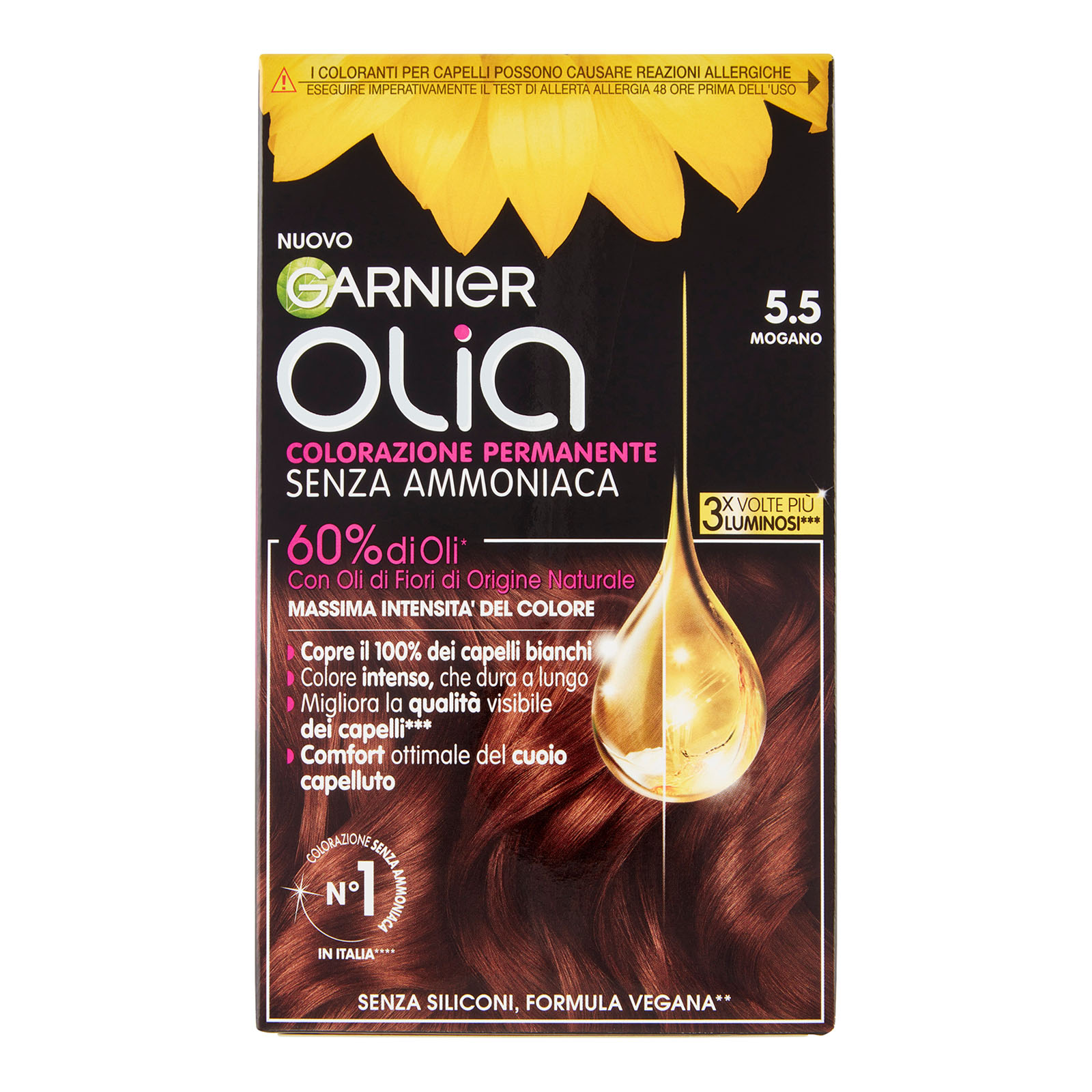Olia Tinta Capelli, Senza Ammoniaca 5.5 Mogano