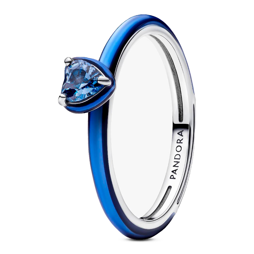 Pandora Anelli Anello con cuore chakra blu 193088C03