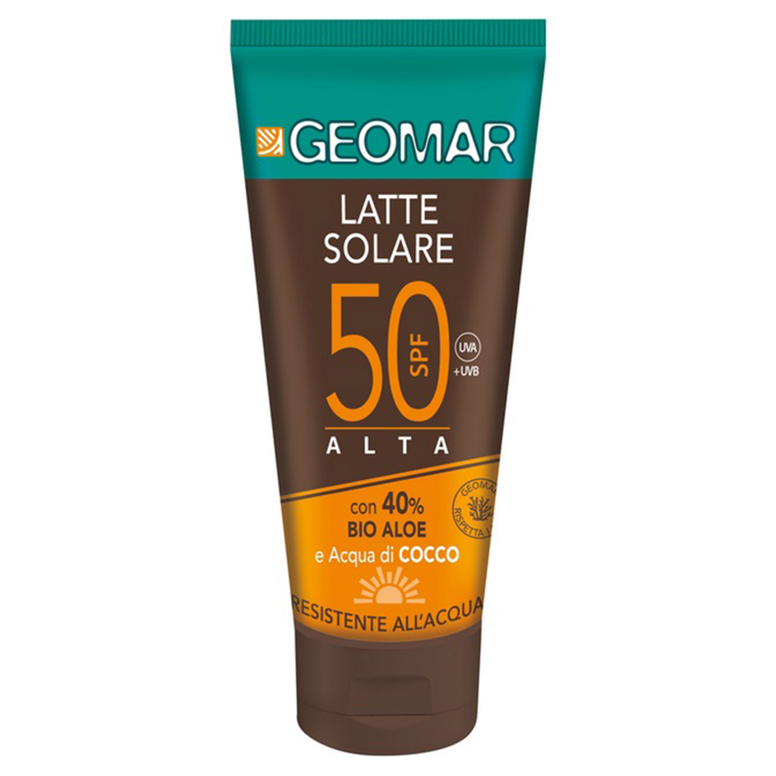 Latte Solare Spf 50 Con Bio Aloe E Acqua Di Cocco Resistente All'acqua 100 ml
