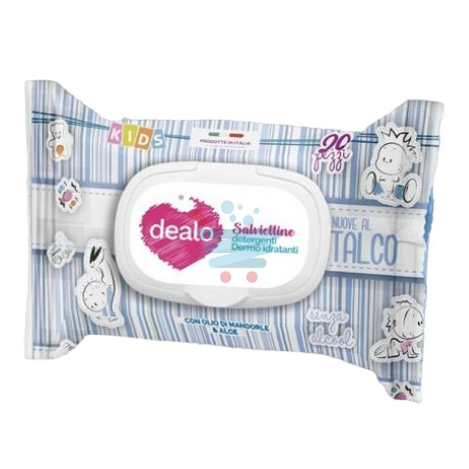 Salviette Imbevute Kids Talco Con Placchetta 20 Pz