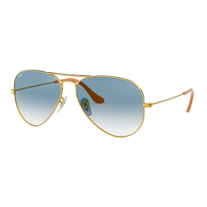 Ray-ban Occhiali da sole unisex Rb3025 aviator large metal 001/3f gold crystal gradient light blue