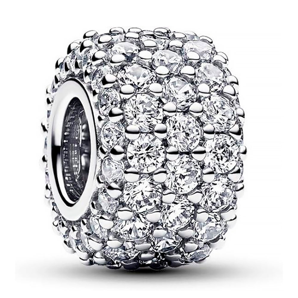 Pandora Charms Ciondolo luminoso a tripla fila in pavé 792820C01