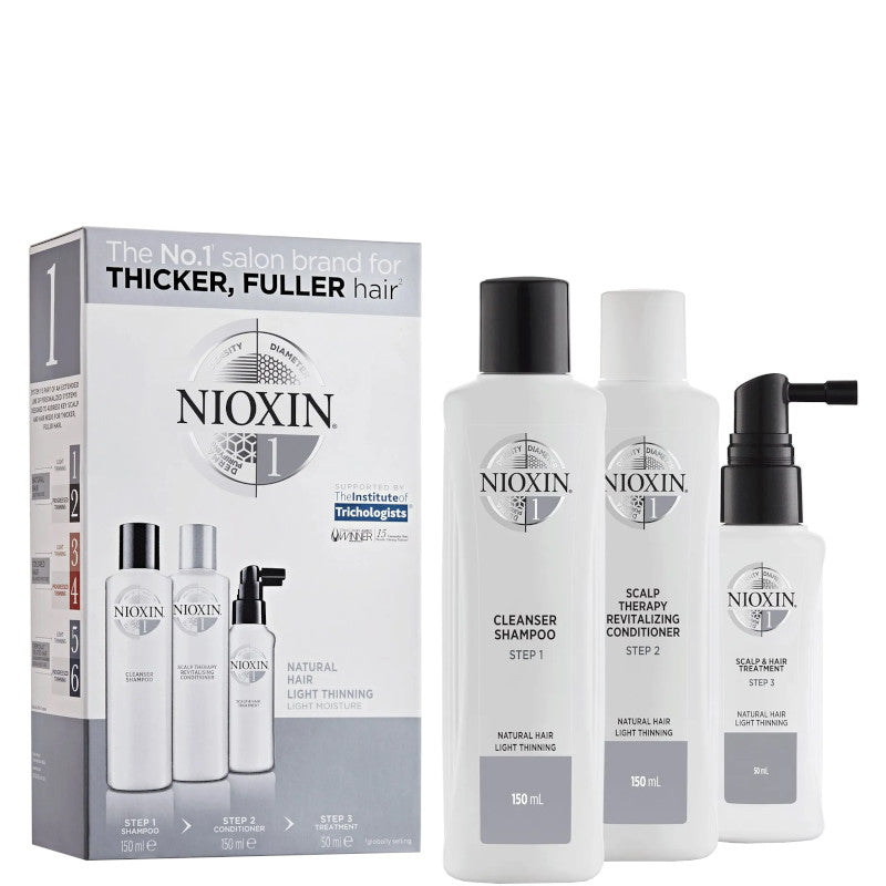 Nioxin Kit Sistema 1 - 150 ML Shampoo + 150 ML Balsamo + 50 ML Trattamento Specifico