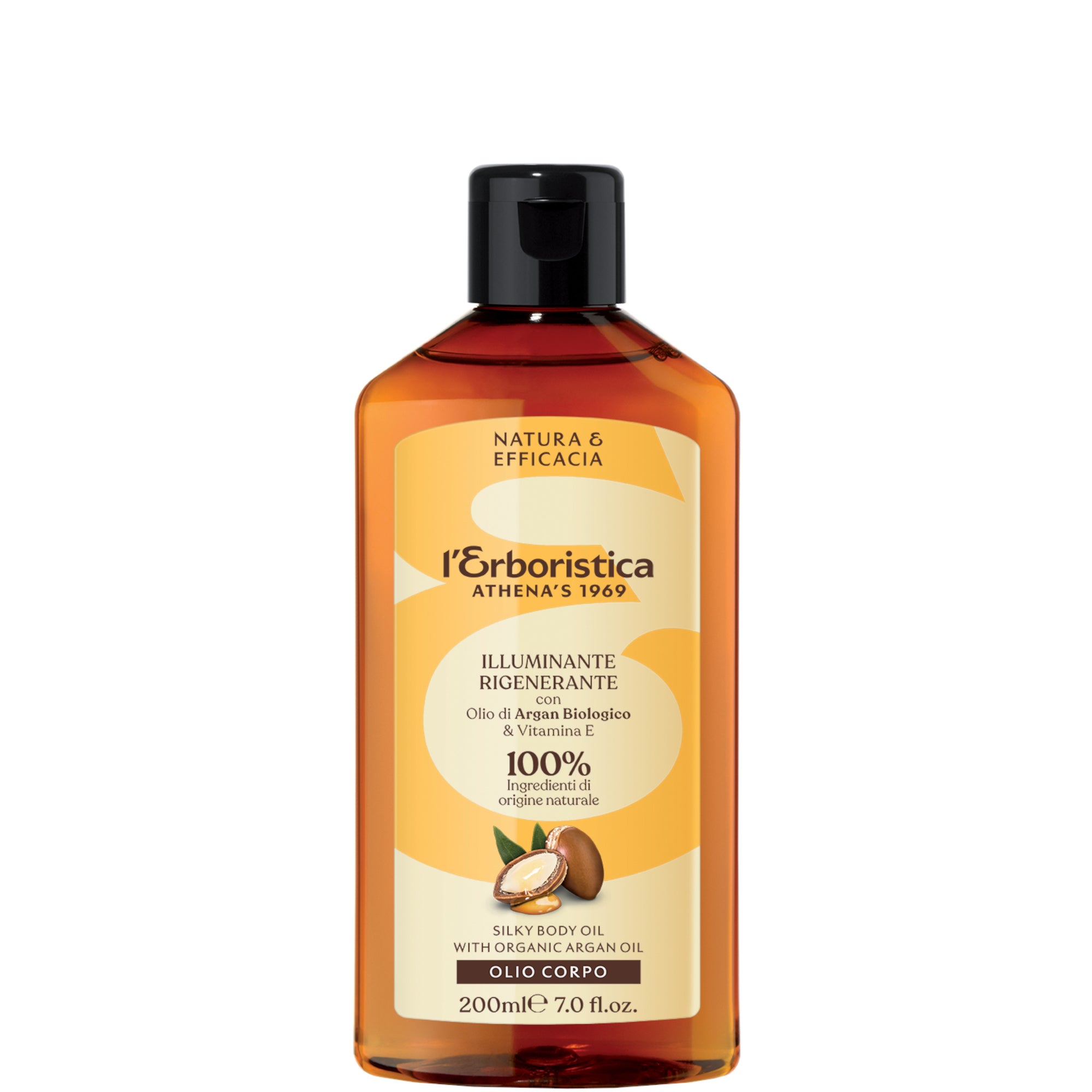 L'Erboristica Olio di Argan Biologico e Vitamina E Olio Corpo - 200 ML
