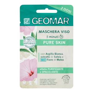 Maschera Per Il Viso 5 Minuti Purificante Effetto Mat Per Pelli Grasse Con Fiore Di Malva Biologico E Argilla Bianca 2 X 7,5 Ml 15 ml