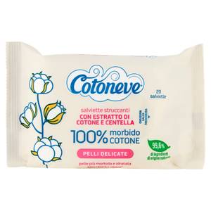 Salviette Struccanti Con Estratto Di Cotone E Centella Pelli Delicate 20 Pz