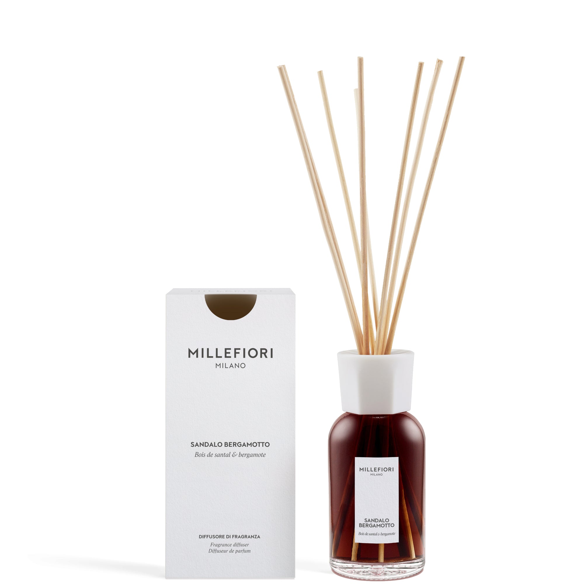 Millefiori Milano Diffusore a Bastoncini Sandalo Bergamotto - 250 ML