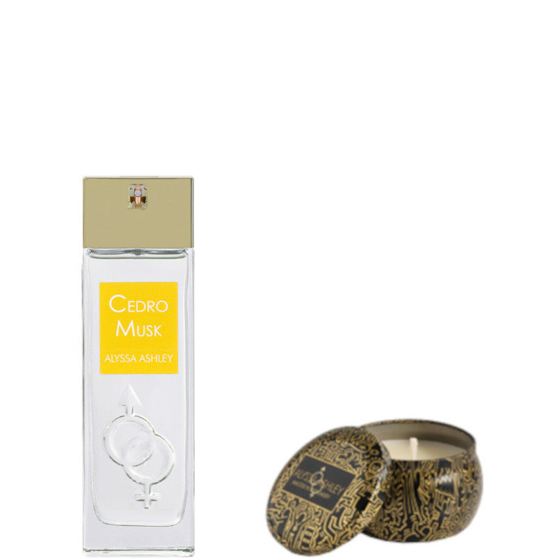 Cedro Musk Confezione 50 ML Eau de Parfum + 110 gr Candela Profumata - 50 ML Eau de Parfum + 110 gr Candela Profumata