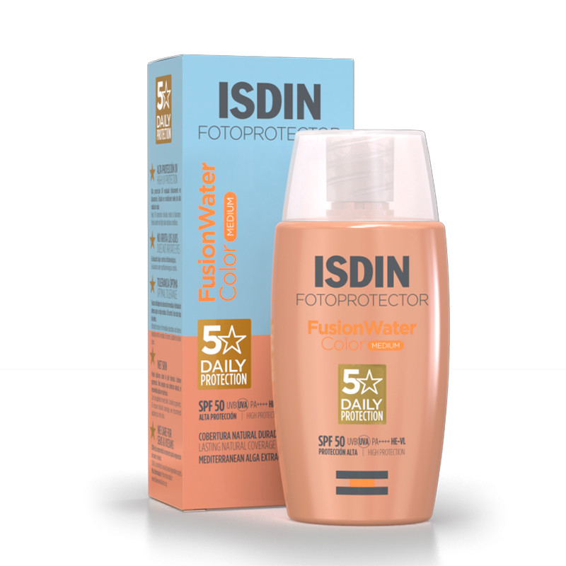 Isdin Fondotinta Fusion Water MAGIC Medium SPF 50 Protezione solare per il viso con colore