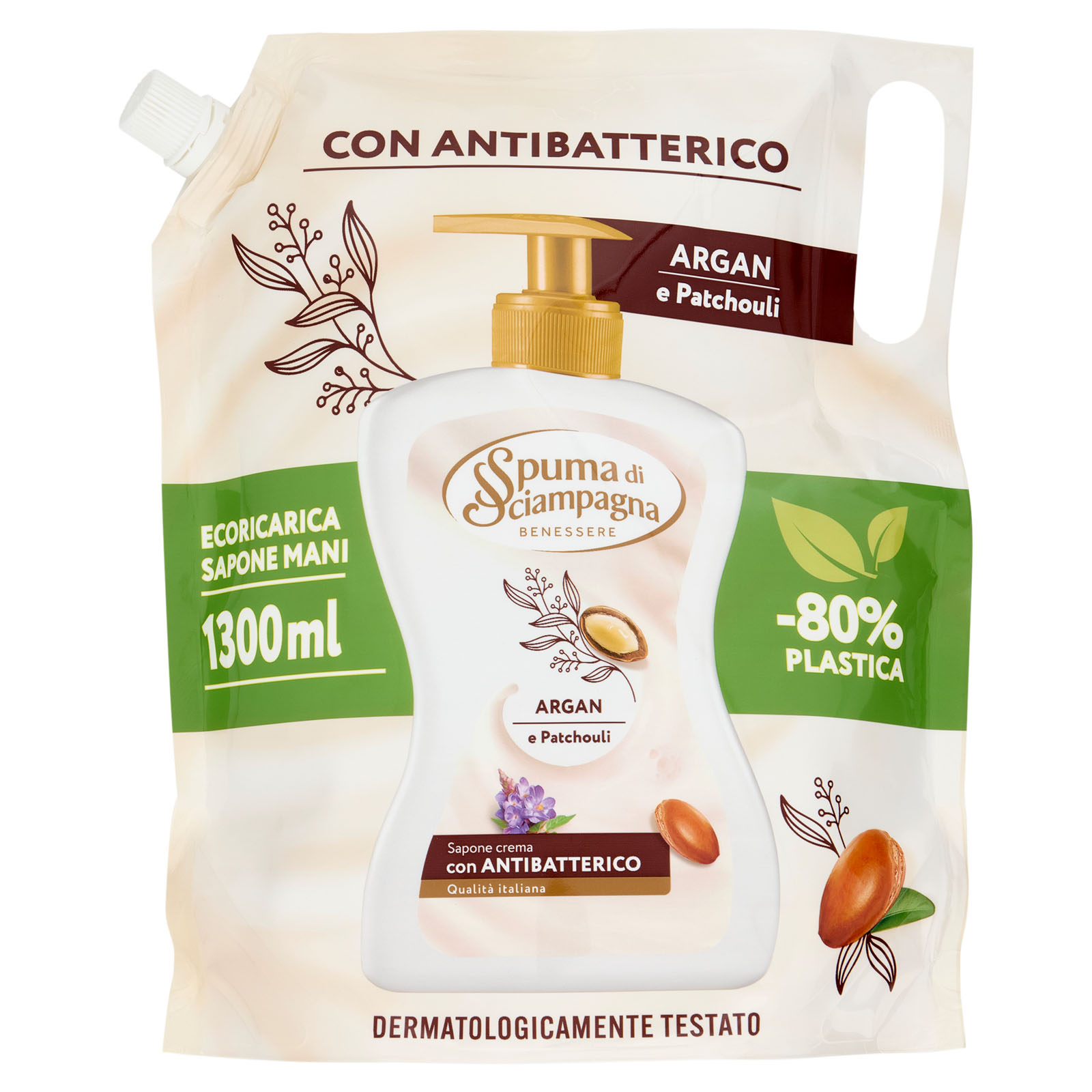 Sapone Crema Argan E Patchouli Ecoricarica 1300 ml
