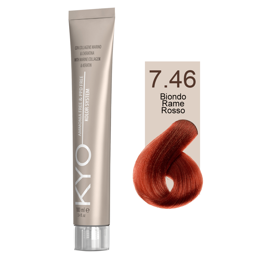 Kyo Ammonia Free e PPD Free Tinta Capelli -7.46 Biondo Rame Rosso