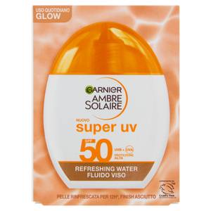 Ambre Solaire Super Uv Spf 50 Refreshing Water Fluido Viso Glow 40 ml
