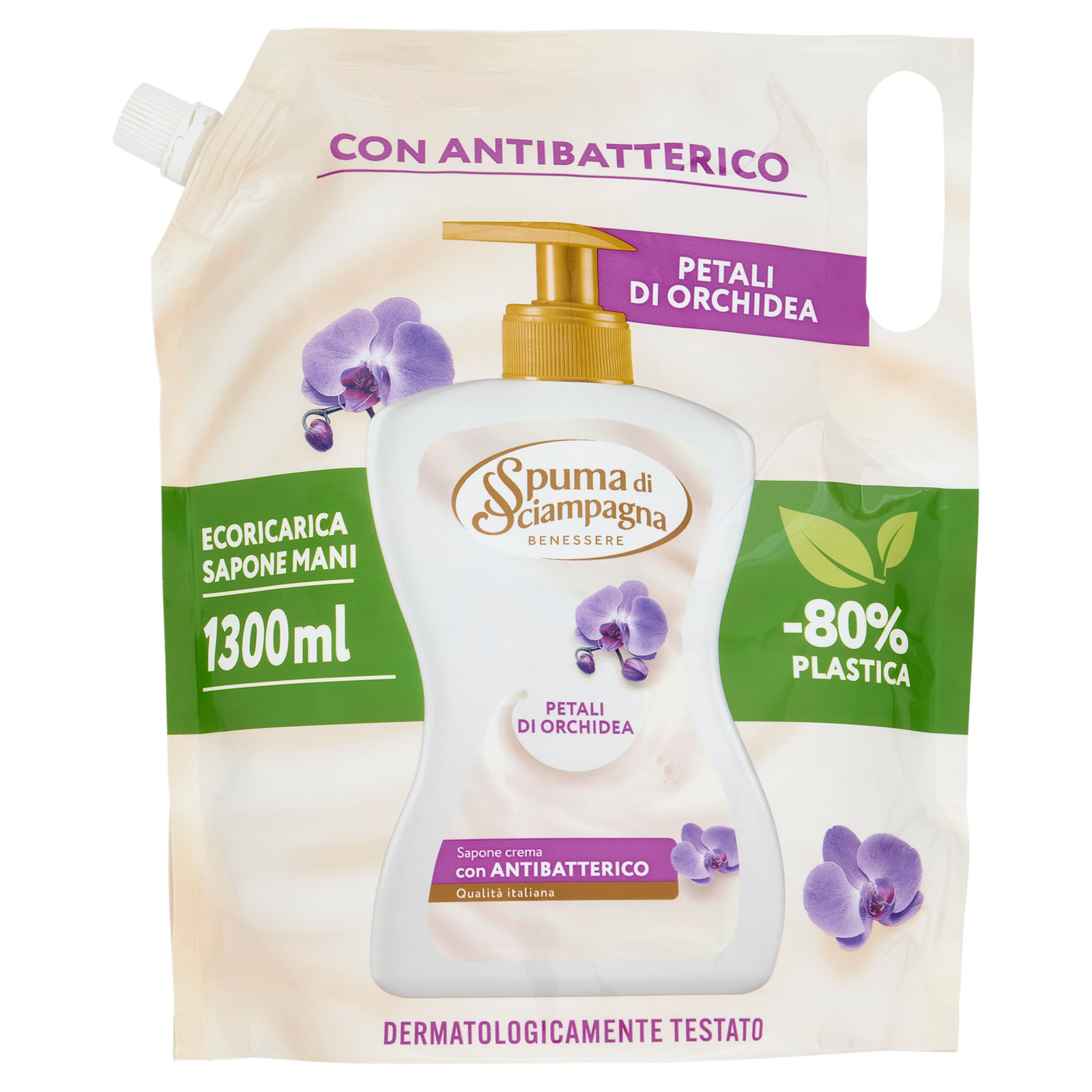 Sapone Crema Petali Di Orchidea Ecoricarica 1300 ml