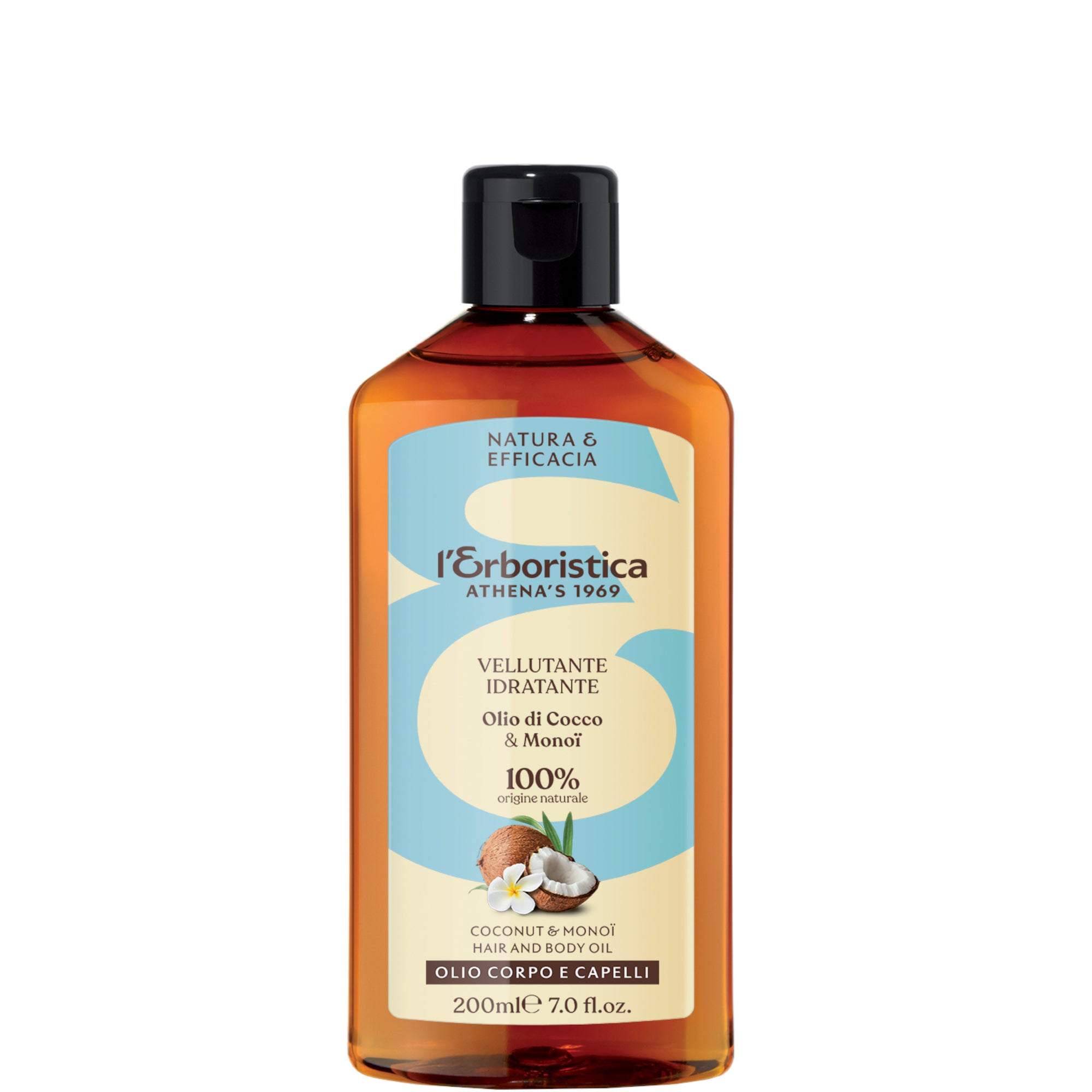 L'Erboristica Olio di Cocco e Monoï Olio Corpo e Capelli - 200 ML
