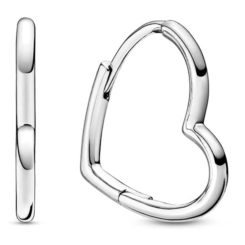 Pandora Orecchini Orecchini a cerchio asimmetrici a cuore 298307C00
