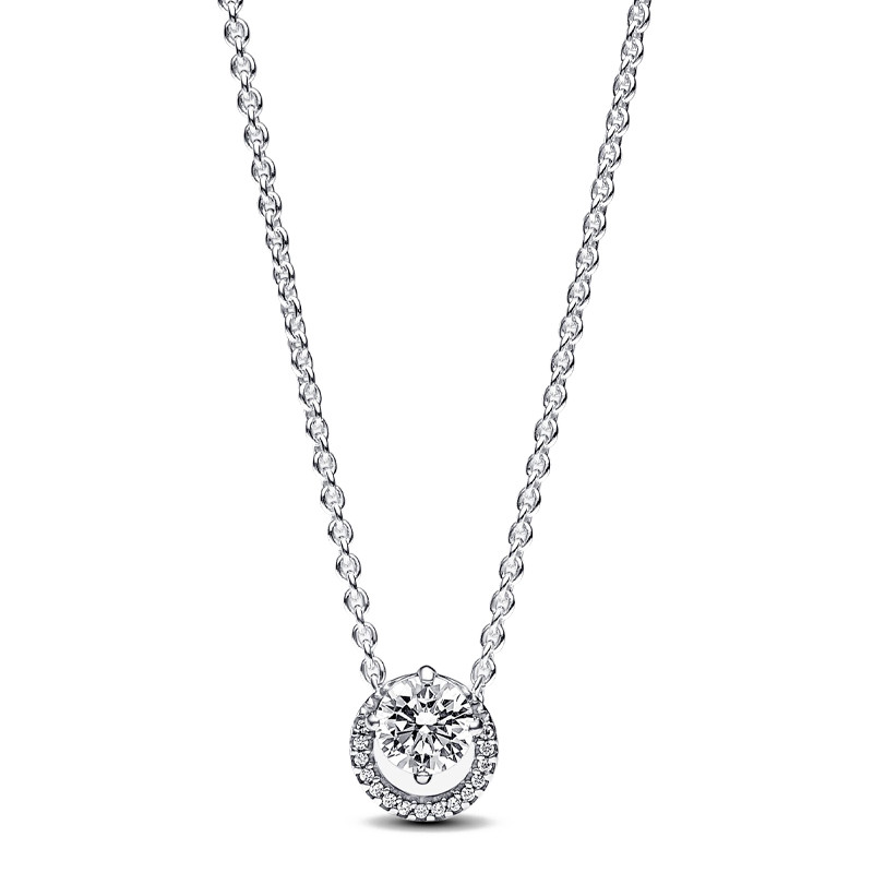 Pandora Collane Round Halo Necklace Sparkling 391174C01