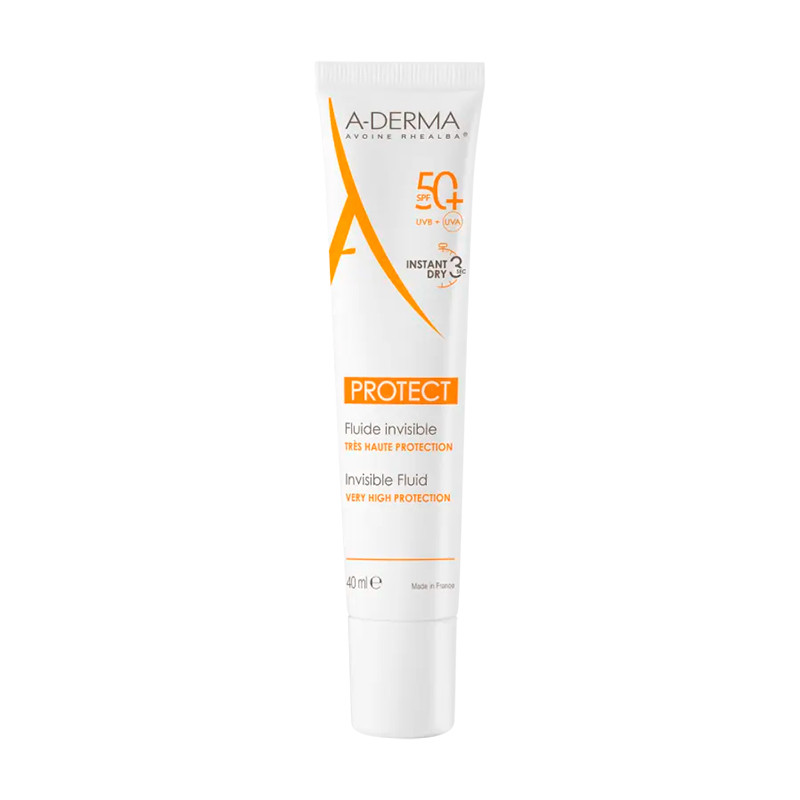 A-derma Protezione del viso PROTECT Fluido solare viso invisibile SPF 50+