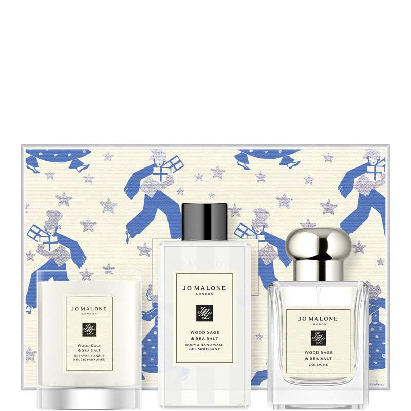 Jo Malone London Wood Sage & Sea Salt Collection - 50 ML Cologne + 100 ML Body & Hand Wash + 65 GR Candela