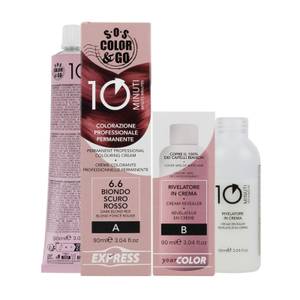 Sos Color&go Set Colorazione Professionale Permanente In 10 Minuti - 90 Ml 6.6 Rosso