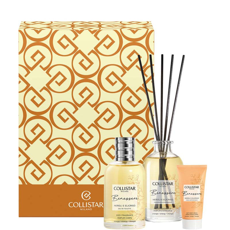Benessere Neroli e Elicriso Cofanetto 100 ML Eau de Toilette + 50 - 100 ML Eau de Toilette + 50 ML Crema Soffice Corpo + 100 ML Fragranza d'ambiente