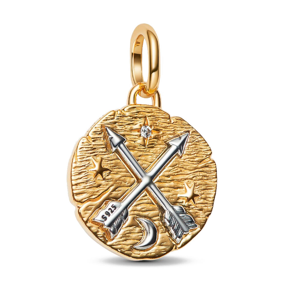 Pandora Charms Ciondolo con medaglione e frecce incrociate 764081C01