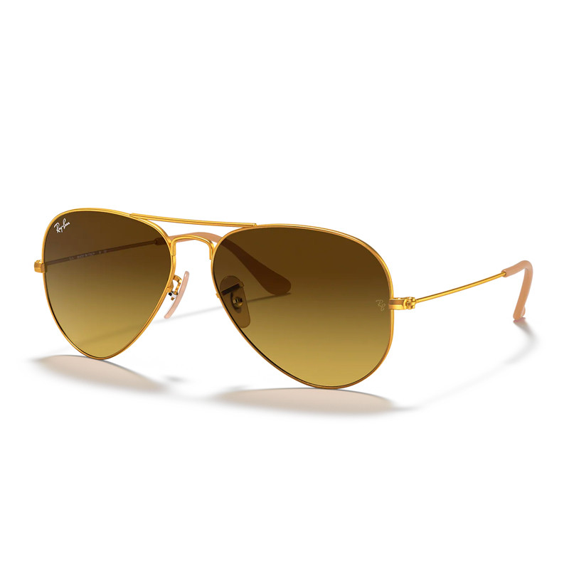 Ray-ban Occhiali da sole unisex Rb3025 aviator large metal 112/85 matte gold brown gradient
