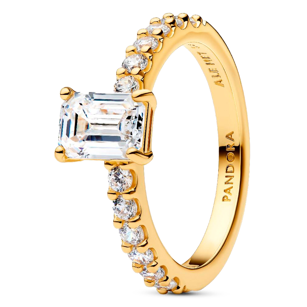Pandora Anelli Anello aureola rettangolare lucido
